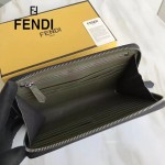FENDI 0233SL9-2 商務型男無語表情貼片黑色原版牛皮多功能錢包