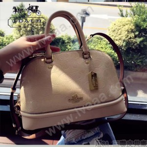 COACH-55449-4 COACH小號貝殼包漆皮印花logo貝殼包女士手提肩背包