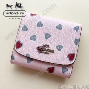 COACH-53758 新款時尚潮流女士唯美花朵三折短款錢包