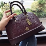 COACH-55449-3 COACH小號貝殼包漆皮印花logo貝殼包女士手提肩背包