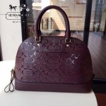 COACH-55449 COACH大號貝殼包漆皮印花logo貝殼包女士手提肩背包