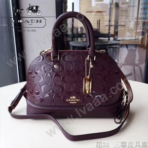 COACH-55449-3 COACH小號貝殼包漆皮印花logo貝殼包女士手提肩背包