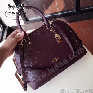 COACH-55449 COACH大號貝殼包漆皮印花logo貝殼包女士手提肩背包