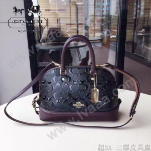 COACH-55449-5 COACH小號貝殼包漆皮印花logo貝殼包女士手提肩背包