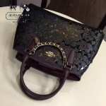 COACH-55451 漆皮印花系列之戴妃款漆皮壓紋搭配經典爆款個性編織鏈條手提單肩包