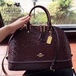 COACH-55449 COACH大號貝殼包漆皮印花logo貝殼包女士手提肩背包