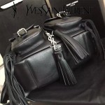 YSL 421943 最新專櫃新款意大利原版牛皮流蘇裝飾小號休閒雙肩包