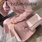 YSL 442906E-2 高端新款女士灰色原版鱷魚紋牛皮大號單肩斜挎包