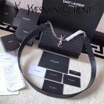 YSL 446753E 名媛必備kate bag黑色原版鱷魚紋牛皮單肩斜挎包