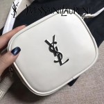 YSL 425317-5 高貴奢華新款白色原版牛皮單肩斜挎包相機包