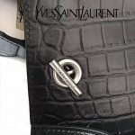 YSL 446753E 名媛必備kate bag黑色原版鱷魚紋牛皮單肩斜挎包