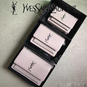 YSL 442906E-2 高端新款女士灰色原版鱷魚紋牛皮大號單肩斜挎包