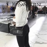 YSL 452157E 人氣熱銷sunset黑色原版鱷魚紋牛皮mini單肩斜挎包