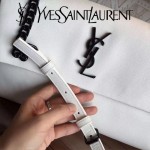 YSL 438176Q-2 專櫃同步白色原版魚子醬皮槍色五金單肩斜挎包