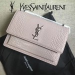 YSL 442906E-2 高端新款女士灰色原版鱷魚紋牛皮大號單肩斜挎包