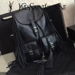 YSL 421943 最新專櫃新款意大利原版牛皮流蘇裝飾小號休閒雙肩包