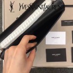 YSL 442906-4 王子文鄭秀文同款黑色原單牙籤紋牛皮大號單肩斜挎包