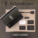 YSL 442906-4 王子文鄭秀文同款黑色原單牙籤紋牛皮大號單肩斜挎包