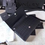 YSL 446753E 名媛必備kate bag黑色原版鱷魚紋牛皮單肩斜挎包