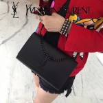 YSL 441972E-3 舒淇同款黑色原版魚子醬牛皮小號單肩斜挎包