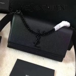YSL 441972E-3 舒淇同款黑色原版魚子醬牛皮小號單肩斜挎包