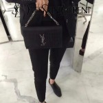 YSL 446753E 名媛必備kate bag黑色原版鱷魚紋牛皮單肩斜挎包