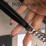 YSL 442906-4 王子文鄭秀文同款黑色原單牙籤紋牛皮大號單肩斜挎包