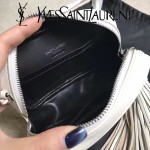 YSL 425317-5 高貴奢華新款白色原版牛皮單肩斜挎包相機包