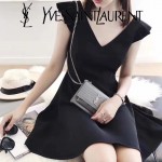 YSL 452157E-4 人氣熱銷sunset灰色原版鱷魚紋牛皮mini單肩斜挎包
