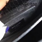 YSL 442906E 高端新款女士黑色原版鱷魚紋牛皮大號單肩斜挎包