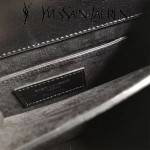YSL 442906-3 王子文鄭秀文同款黑色原單牙籤紋牛皮小號單肩斜挎包