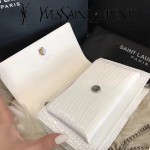 YSL 452157E-2 人氣熱銷sunset白色原版鱷魚紋牛皮mini單肩斜挎包