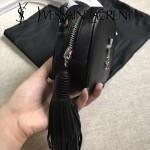 YSL 425317-6 高貴奢華新款黑色原版牛皮單肩斜挎包相機包