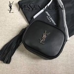 YSL 425317-6 高貴奢華新款黑色原版牛皮單肩斜挎包相機包