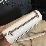 YSL 452157E-2 人氣熱銷sunset白色原版鱷魚紋牛皮mini單肩斜挎包