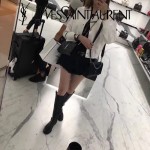 YSL 446753E 名媛必備kate bag黑色原版鱷魚紋牛皮單肩斜挎包