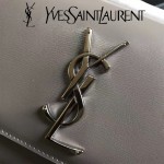 YSL 442906-2 王子文鄭秀文同款灰色原單牙籤紋牛皮小號單肩斜挎包