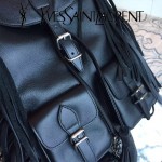 YSL 421943 最新專櫃新款意大利原版牛皮流蘇裝飾小號休閒雙肩包