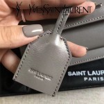 YSL 442906-2 王子文鄭秀文同款灰色原單牙籤紋牛皮小號單肩斜挎包