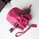 COACH-56581 超級可愛女士潮流新款玫紅色手拎包