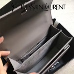 YSL 442906-2 王子文鄭秀文同款灰色原單牙籤紋牛皮小號單肩斜挎包