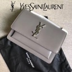 YSL 442906-2 王子文鄭秀文同款灰色原單牙籤紋牛皮小號單肩斜挎包
