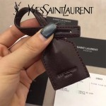 YSL 442906-5 王子文鄭秀文同款棗紅色原單牙籤紋牛皮大號單肩斜挎包
