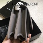YSL 442906-2 王子文鄭秀文同款灰色原單牙籤紋牛皮小號單肩斜挎包