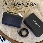 YSL 441972E-3 舒淇同款黑色原版魚子醬牛皮小號單肩斜挎包