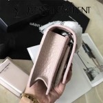 YSL 452157E-5 人氣熱銷sunset裸色原版鱷魚紋牛皮mini單肩斜挎包