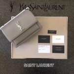 YSL 442906-6 王子文鄭秀文同款灰色原單牙籤紋牛皮大號單肩斜挎包