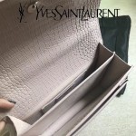 YSL 442906E-2 高端新款女士灰色原版鱷魚紋牛皮大號單肩斜挎包