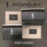 YSL 442906-4 王子文鄭秀文同款黑色原單牙籤紋牛皮大號單肩斜挎包