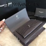 YSL 452157E-4 人氣熱銷sunset灰色原版鱷魚紋牛皮mini單肩斜挎包